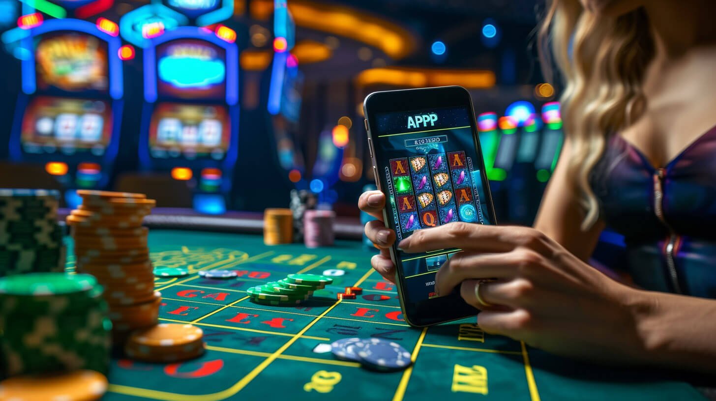 okay bet slot game interface showing spinning reels on mobile